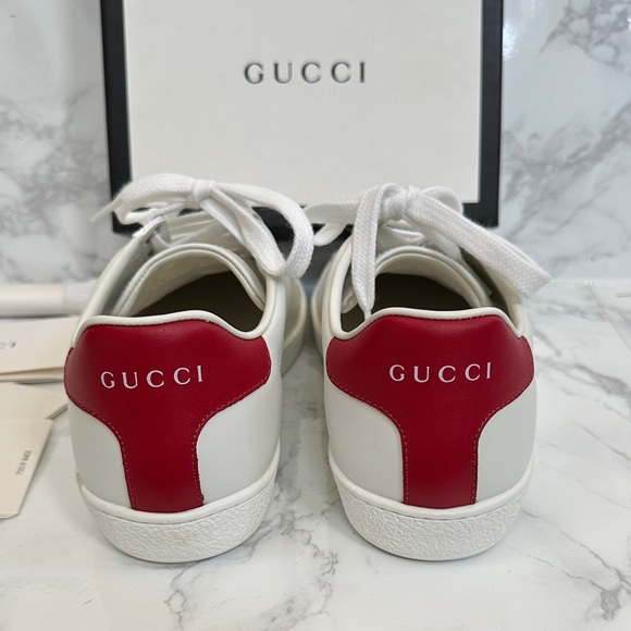 Gucci White Sneakers with Red Heel - Picture 2 of 13